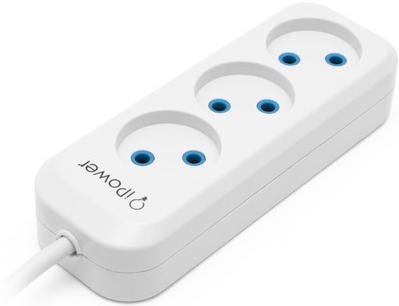Сетевой фильтр 3 гнезда, 5 м, iPower 220-240В, белый 