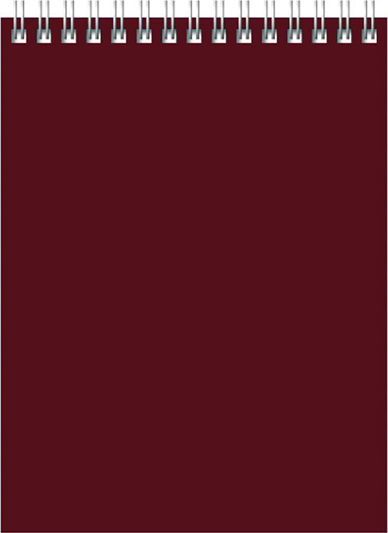 Блокнот 60л, А5, клетка, на гребне, BG, серия "Для конференций", бордо ...