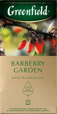Чай черный, 25 пакетиков Greenfield Barberry Garden, ( 1,5х25х10)  black tea Чай черный, 25 пакетиков Greenfield Barberry Garden, ( 1,5х25х10)  black tea