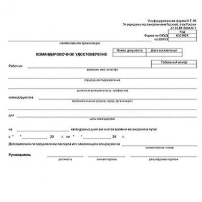 Бланк А5 Командировочное удостоверение, двухсторонний 100 листов в пачке