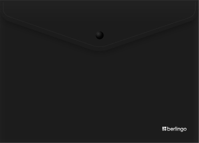 Папка-конверт на кнопке А4, 200 мкм., черная, Berlingo "Black City Style"