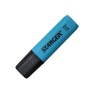 KALAM.KZ - Маркер текстовой, 1-5мм, скошенный наконечник, голубой Stanger