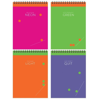 Блокнот 80л, А5 на спирали, тв.обл, BG "Bright light"