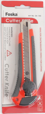 KALAM.KZ - Нож канцелярский 18мм, 1 допол лезвие, пластик Foska