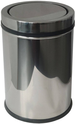 Урна пепельница 12л. металлическая, с плавающей крышкой, хром