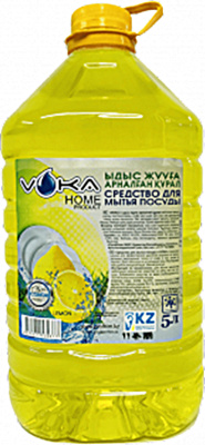 Средство для мытья посуды 5л, "Voka" Лимон, ПЭТ (Бутылка)