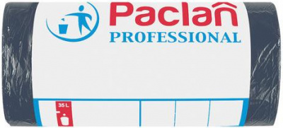 Пакет для мусора на 35л, 50шт.,черные, 6,2мкм., Paclan Professional
