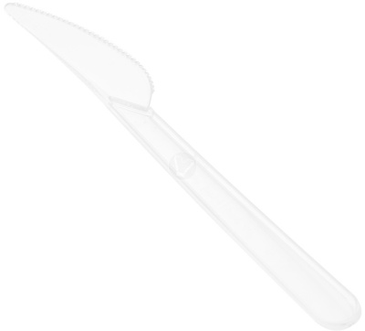 Нож столовый 50 шт/уп, прозрачный, "Премиум" 