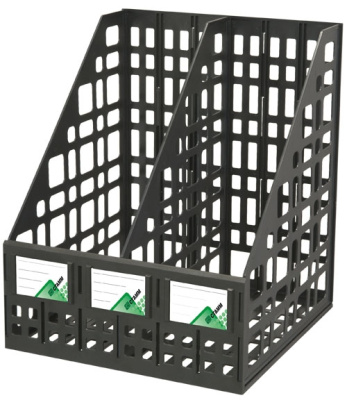 Лоток вертикальный А4, 245мм, 2 секции, черный, сборный Стамм   Лоток вертикальный А4, 245мм, 2 секции, черный, сборный Стамм
