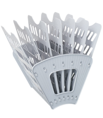 Лоток 7-ми секционный А4, вертикально-горизонтальное расположение, серый Стамм