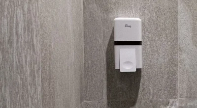 KALAM.KZ - Дозатор диспенсер для жидкого мыла, 800мл белый, механический Breez  купить KALAM.KZ - Дозатор диспенсер для жидкого мыла, 800мл белый, механический Breez