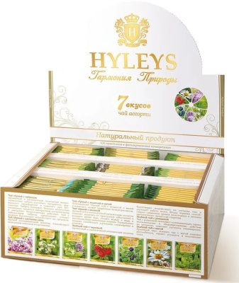 Подарочный набор чая в пакетиках Hyleys 100шт Чайное ассорти Гармония природы, 7 вкусов 