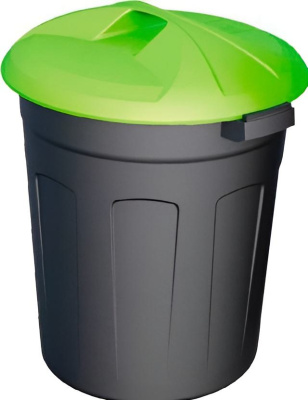 KALAM.KZ - Бак для мусора 50л, с крышкой пластиковый зел/черный