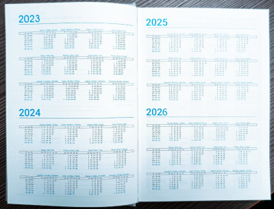 Ежедневник А5, полудатированный, 192л, кож.зам.+поролон переплет, ляссе, черный