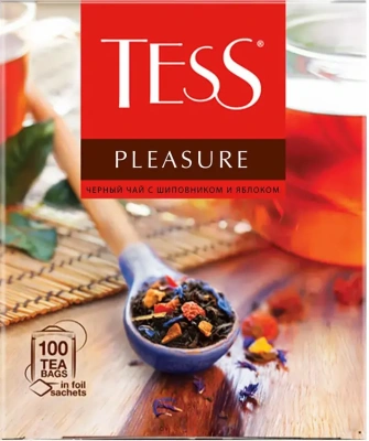 Чай черный, 100 пакетиков Tess Pleasure (с шиповником 1.5х100х9)