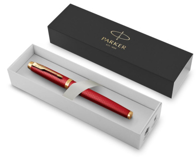 KALAM.KZ - Ручка перьевая Parker IM Premium F318 Red GT, 0,8 мм, синяя