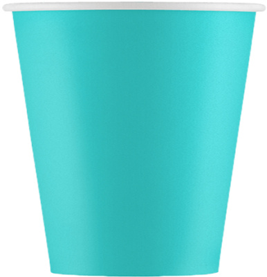 Стакан бумажный, 250 мл, d 80 мм, бирюзовый, (50 шт в уп)