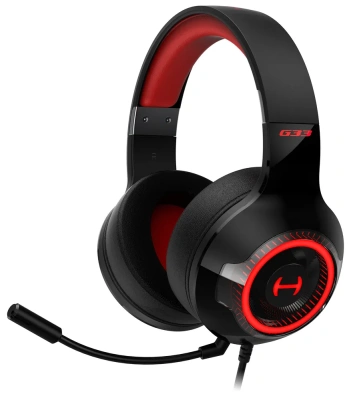 Гарнитура Edifier G33 дуговые, микрофон, USB, регулятор громкости, RGB, кабель 2,5м
