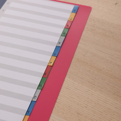 KALAM.KZ - Разделитель 1-12, А4, 12л, пластик, цветной с цыфрами Deli 