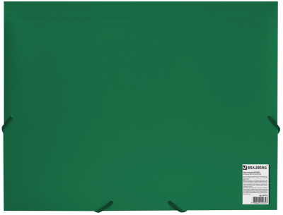 KALAM.KZ - Папка с резинкой А4, 0,50мм, пластик, зеленая Brauberg