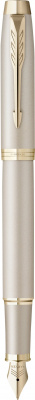 Ручка перьевая Parker IM Professionals Monochrome Champagne, 0,8 мм F, синяя 2172953