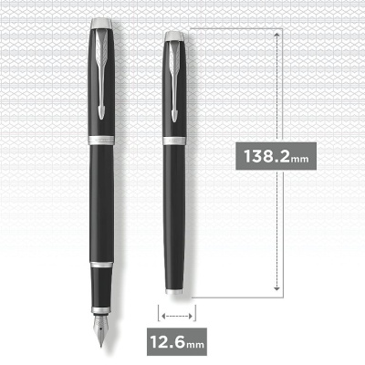 KALAM.KZ - Ручка перьевая Parker IM Metal Black CT, глянец, 0,8 мм F, синяя 1931644