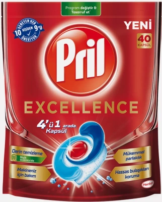 Таблетки для посудомоечных машин 40 шт "Pril" 4в1 в м/у