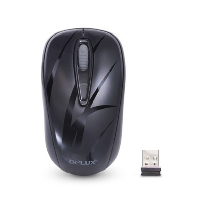 Мышь беспроводная Delux, DLM-107OGB, 3D, 1000dpi, 2.4ГГц, Нано-ресивер, Эф
