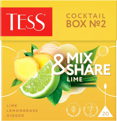 Чай травяной, 20 пирамидок Tess Cocktail Box №2 Лайм