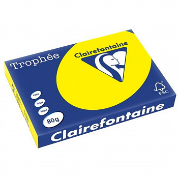 Бумага цветная "Trophee" А4, 80гр., 500л., intensive yellow (интенсив желтый)