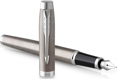 KALAM.KZ - Набор подарочный, ручка шариковая и ручка перьевая IM Stainless Steel CT Parker