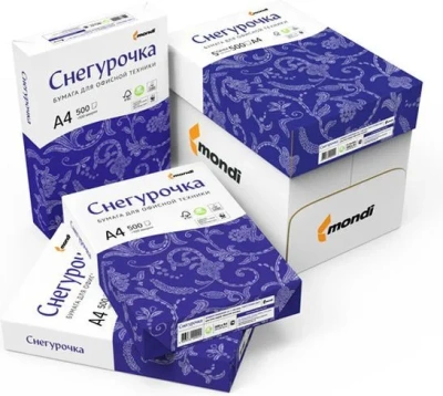 Бумага белая Снегурочка, A4, 80гр, 500л, CIE 146