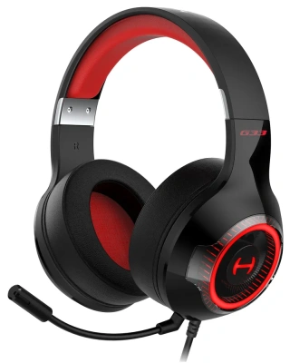 KALAM.KZ - Гарнитура Edifier G33 дуговые, микрофон, USB, регулятор громкости, RGB, кабель 2,5м