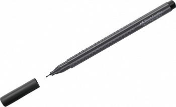 KALAM.KZ - Ручка капилярная, 0,4мм, трехгранная форма, антискользящая зона, черная Faber-Castell
