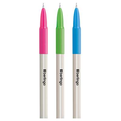 KALAM.KZ - Ручка шариковая, 0.7мм, синяя, корпус ассорти, грип, Berlingo "Perlamutik Pro"