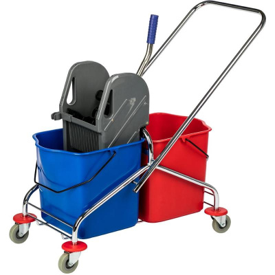 Тележка двухведерная, с отжимным устройством (2Х25лт) 