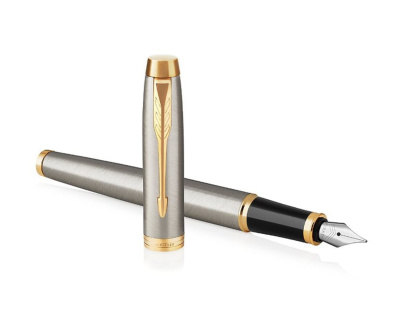 KALAM.KZ - Ручка перьевая Parker IM Premium Warm Silver GT, 0,8 мм F, синяя 1931649