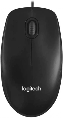 Мышь Logitec, M100 Black 910-006652, проводная, черная