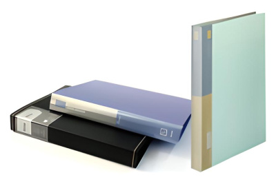 KALAM.KZ - Папка на 2 кольца, A4, 38мм, пластик, (черн.,синяя) Shuter Standard