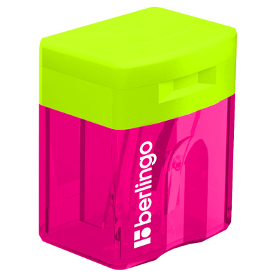 KALAM.KZ - Точилка 1 отверстие, с контейнером, пластик, ассорти "Fuze" Berlingo