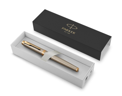 KALAM.KZ - Ручка роллерная Parker IM Metal Core Brushed Metal GT, 0,5 мм F, черная 1931663