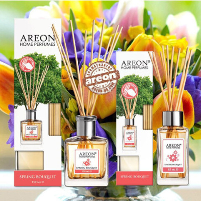 Освежитель-Аромадиффузор 85мл, Areon с эфирными маслами с палочками, "Весенний букет"