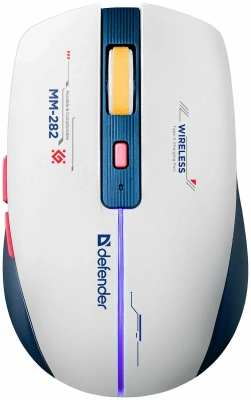 Мышь беспроводная Defender Dila MM-282, белый + синий