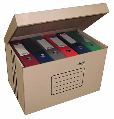 Архивный короб, 480х325х295, картон, коричневый KRIS
