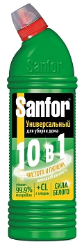 KALAM.KZ - Средство для чистки и дезинфекции 10 в1, 1000мл Sanfor Universal лимонная свежесть