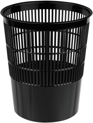 Корзина для бумаг 14л, круглая, сетчатая, черная Стамм