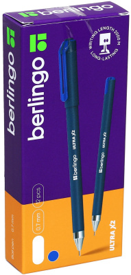 KALAM.KZ - Ручка шариковая 0,7мм, синяя, Berlingo "Ultra X2" игольчатый пишущий узел