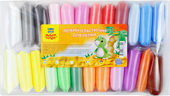 KALAM.KZ - Пластилин 24 цвета, 240гр., воздушный, Мульти-Пульти