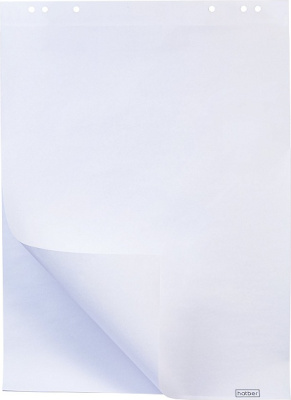 Бумага для флипчарта 64х92см, 80гр, 20л, белая, перфорация на отрыв "Hatber"