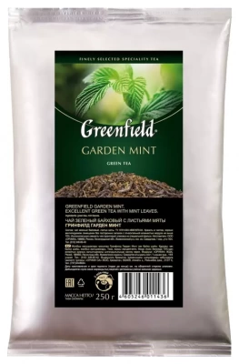 Чай зеленый листовой, 250гр. Greenfield  Garden Mint, с листьями садовой мяты